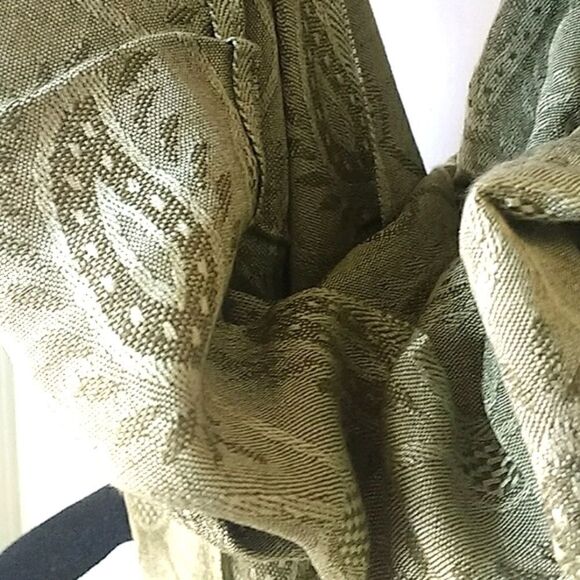 Two-Tone Green Paisley Oblong Scarf - Picture 2 of 4